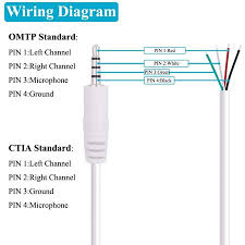 4 pole 3 jack wiring diagram. Fancasee 2 Pack White Replacement 3 5mm Male Plug To Bare Wire Open End Trrs 4 Pole Stereo 1 8 3 5mm Plug Jack Walmart Canada