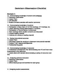 Danielson Domain Checklist How To Speak Spanish Leadership Skills Domain