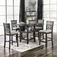 Counter chairs or stools are approximately 24 high, the perfect height for a 36 high or tall table. Cm3609pt 5pc 5 Pc Hokku Designs Milly Ellis Gray Finish Wood 42 Round Counter Height Dining