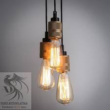 Tarzaydinlatma Tarz Dekoratif Retro Rustik Duy Ampul Edisonampul Edison Aydinlatma Dekorasyon Eskitme Bronz Mimar Mimari Icmi Ampul Avize Lamba