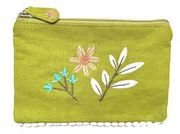 With mc yarn, ch 43, hdc in 2 nd ch and each ch across (42 hdc). Shruti Floral Purse Ladies Green Cotton Pouch Embroidered Flowers Make Up Cosmetics Bag