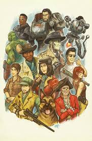 A unique combat system called v.a.t.s. Fallout 4 Companions 11x17 Fan Art Print In 2021 Fallout Art Fallout Fan Art Fallout Cosplay