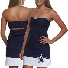 Dallas Cowboys Ladies Oleander Strapless Dress Navy Blue Dallas Cowboys Dresses Dallas Cowboys Outfits Dallas Cowboys Girls