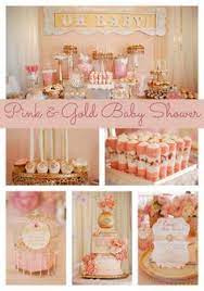Whimsical Pink And Gold Baby Shower Pretty My Party Party Ideas Gold Baby Shower Decorations Baby Shower Princess Baby Shower Decorations