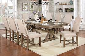 Shop allmodern for modern and contemporary 9 piece dining room sets to match your style and budget. Transitional Style Light Oak Finish 9 Piece Dining Set With Beige Upholstered Chairs Furniture Of America Cm3014