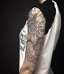 Black And White Lotus Flower Half Sleeve Tattoo 60 Awesome Arm Tattoo Designs Cuded Tattoos Half Sleeve Tattoos Designs Sleeve Tattoos For Women