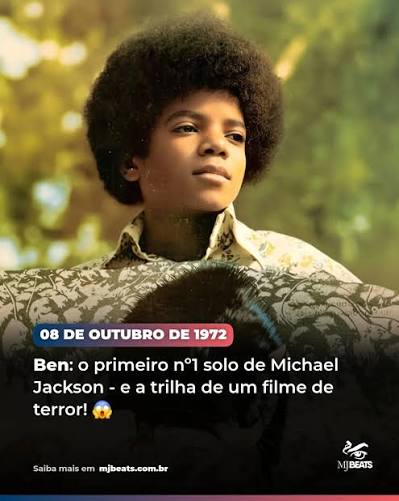 🗓️ Hoje na HIStória: 🐀✨ 08 de outubro de 1972 — Um rato levou Michael Jackson ao topo da Billboard! Com apenas 14 anos, ele conquistava seu primeiro nº1 solo com “Ben”,
