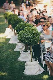Wedding Ceremony Aisle Arrangements Potted Plants Wedding Aisle Wedding Ceremony Farm Wedding