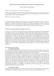 Check spelling or type a new query. Pdf Quels Sont Les Facteurs Qui Influencent La Reussite D Une Equipe De Travail