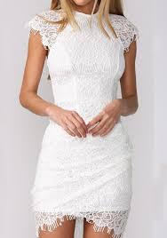 White Plain Wavy Edge Lace Dress Lace White Dress Lace Mini Dress Lace Dress