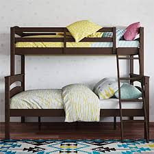 Amazon Com Dorel Living Airlie Solid Wood Bunk Beds Twin Over Full With Ladder And Guard Rail Espresso Furniture Decor