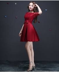 aliexpress com اشتري vestido دي فيستا الأحمر الرباط نصف الأكمام أنيقة قصيرة فساتين السهرة الزفاف formal dresses gowns cocktail evening dresses formal dresses