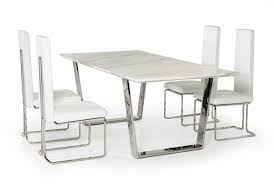 Like Something Straight Out Of A Sci Fi Novel The Natural White Marble Top And Chrome Legs Dinin Dining Table Marble Modern Marble Dining Tables Marble Dining