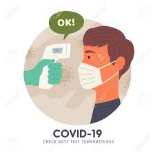 Body Temperature Check Before Entry Non Contact Thermometer Royalty Free Cliparts Vectors And Stock Illustration Image 145344526