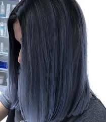 Denim Blue Balayage On Straight Hair Balayage Straight Hair Hair Styles Balayage Hair