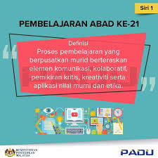 Pendidikan yang bermutu merupakan pendidikan yang mampu menghasilkan lulusan dengan kompetensi akademik dan kompetensi kejuruan yang upaya peningkatan mutu pendidikan menjadi hal yang urgen dalam rangka menjawab berbagai tantangan abad ke 21. Padu Unit Pelaksanaan Dan Prestasi Pendidikan Pembelajaran Abad Ke 21 Pak21 Memberi Penekanan Terhadap Pembelajaran Berpusatkan Murid Secara Aktif Serta Memberi Peluang Kepada Murid Mengaplikasikan Kemahiran Berfikir Aras Tinggi Kbat Dalam