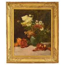 Cette œuvre d'art est nouvelle et en excellent état. Bouquet De Dahlias Et Marguerites Signe Albert Cresswell Bolezart