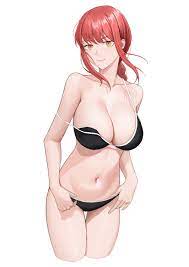 1girls ass bangs bikini bikini top black bikini black bikini  bottom black bikini top black swimsuit braided ponytail breasts chainsaw man  cleavage large breasts looking at viewer makima (chainsaw