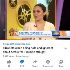 Sorry for your loss star elizabeth olsen takes the wired autocomplete interview and answers the internet's most searched questions about herself. Black Mustang On Twitter I Have No Words Elizabeth Olsen Talking About Working In Serbia There S Nothing Really Uniquely Serbian Because They Ve Only Been Their Own Country For About 13 Years Or