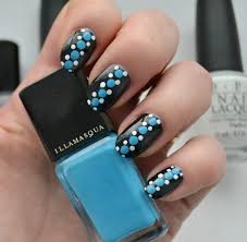 Easy Black And Blue Nail Designs Simple Blue Black White Dotticure Ev100 Nailart Nails Simplenailart Nailartdesigns Dots Beautybymis Black And White Nail Art Nail Art Hacks Dots Nails