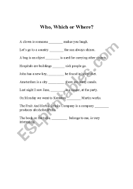 It has a subject and verb, but can't stand alone as a sentence. Relative Clauses Esl Worksheet By Delboyibk