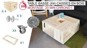 Diy table basse bois à pied épingles pour 75€. Le Fameuse Table Basse X4 Caisses En Bois Par Simply A Box Youtube