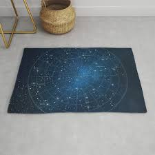 constellation star chart rug by earthmoonstarsstudio