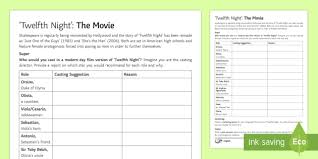 These options are all featured in this diverse library! Gcse Twelfth Night Hollywood Movie Differentiated Worksheet