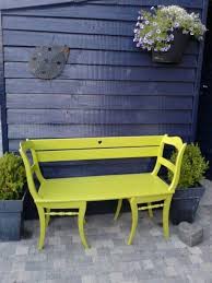 Diy Gartenbank Von Zwei Alten Kuchenstuhlen Schon Bank Diy Kitchen Chair Alten Chair Garten Diy Furniture Redo Diy Garden Furniture Diy Chair