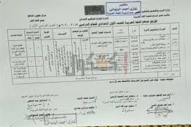 توزيع منهج اللغة العربية 2020 للمرحلة الاعدادية رسمي نسخة أصلية من الوزارة للصف الأول والثاني والثالث الأعدادي