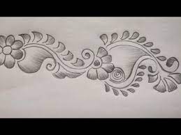 Pencil sketch of bajuband mehndi designs. Simple Mehndi Design Easy Alpona Pencil Sketch Youtube
