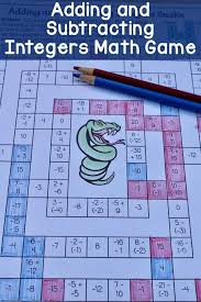 No Prep Math Game Integer Addition And Subtraction Snake 7 Ns 1 Math Integers Math Games Middle School Fun Middle School Math Games
