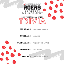Instagram introduced the questions sticker in 2018 to boost engagement with easy interaction. Roers Property Management Fargo Rpm Is Launching Daily Instagram Story Trivia Each Day Of The Work Week We Will Be Posting Themed Trivia Questions On Our Stories For You To Play