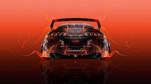 1920x1200 car forest road toyota supra tuning dirt road jdm wallpaper>. Hd Wallpaper Back Car Fire Jdm Super Supra Toyota Tuning Wallpaper Flare