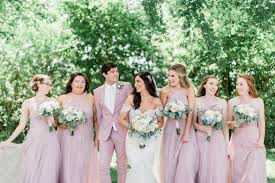Bridal Party With Bridesman Man Of Honor In Matching Pink Suit Male Bridesmaid Bridesman Wedding Outfit