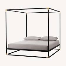 Black king canopy bed frame. Cb2 Frame Black King Canopy Bed Aptdeco