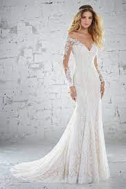 Mermaid court train satin lace wedding dress. Fitted Wedding Dress With Lace Sleeves Off 72 Www Daralnahda Com