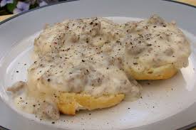 Image result for sausage gravy biscuits