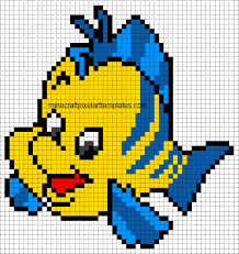 Minecraft Pixel Art Templates Flounder The Little Mermaid Pixel Art Templates Minecraft Pixel Art Pixel Art