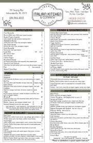 Italian kitchen menu ovid ny. Take Out Menu Limerick Italian Kitchen Co