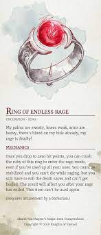 Raw, you rage as a bonus action on your turn. Ring Of Endless Rage Dungeons Dragons Dnd Rpg Fantasy Dragon Dungeonmaster Dungeons And Dragons Game D D Dungeons And Dragons Dungeons And Dragons 5e