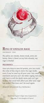 Comparison of primal paths, best race and stats builds, plus optimisation and roleplaying a commendable choice. Ring Of Endless Rage Dungeons Dragons Dnd Rpg Fantasy Dragon Dungeonmaster Dice Ro Dungeons And Dragons Game Dnd Magic Items D D Dungeons And Dragons