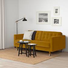 Landskrona Velvet Yellow 3 Seat Sofa Width 204 Cm Ikea House Furniture Design Landskrona Stylish Living Room