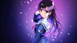1920x1080 sexy anime girls with guns and swords full hd wallpaper download 1080p. Purple Anime Girl Wallpaper Hd