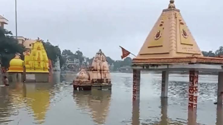 Temples at Ujjain's Ram Ghat submerged as Shipra river swells after heavy rain