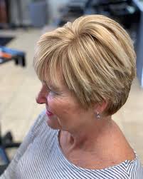 You should get spike on top and you can also ask for bangs in front. 18 Modern Haircuts For Women Over 70 To Look Younger Pictures Tips