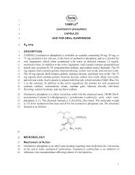 Tamiflu Oseltamivir Phosphate Capsules And For Oral