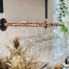 Fancy bamboo wine rack bottle holder and glass holder. Home Accessories Copper Wine Glass Holder