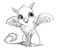 The griffin, griffon, or gryphon is a legendary creature with the body, tail, and back legs of a lion; Mythical Creature Cute Baby Animal Coloring Pages Novocom Top