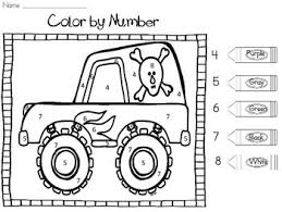 Monster Truck Color By Number Monster Trucks Math Centers Trucks